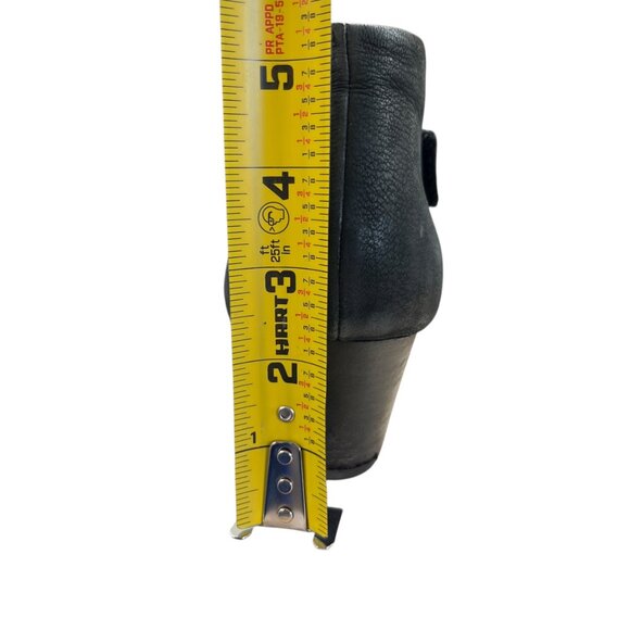 Eileen Fisher Iris Black Tumbled Nubuck Leather Stacked Heeled Sandal Size 9 - Picture 8 of 11